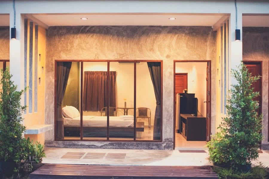 ด้านหน้าห้องพัก Palmgarden resort